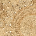 thumbnail image 4 of Ox Bay Cora 6' Round Beige and Brown Braided Circles Jute Indoor Area Rug, 4 of 11