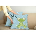 thumbnail image 2 of Ambesonne Cartoon Throw Pillow Cover 2 Pack, Frog Prince Polka Dots, 20", Green Blue, 2 of 7