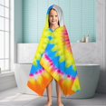 thumbnail image 6 of Colorful Tie Dye Mandala Pattern Hooded Bath Towel，60"x35" for Ages 3 To 12 Kids, Quick Dry Lightweight Soft Microfiber Hood Beach Towel Cover Up for Kids, 6 of 7