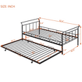 thumbnail image 7 of PAPROOS Metal Daybed with Trundle, Heavy Duty Steel Slat Support Sofa Bed Frame, Steel Daybed for Bedroom Guest Room, Black, 7 of 7