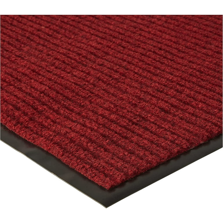 Restaurantware Comfy Feet 36 x 24 inch Non-Slip Floor Mat, 1 Ribbed Carpet Utility Mat - Indoor and Outdoor, for Homes or Offices, Gray Polyester