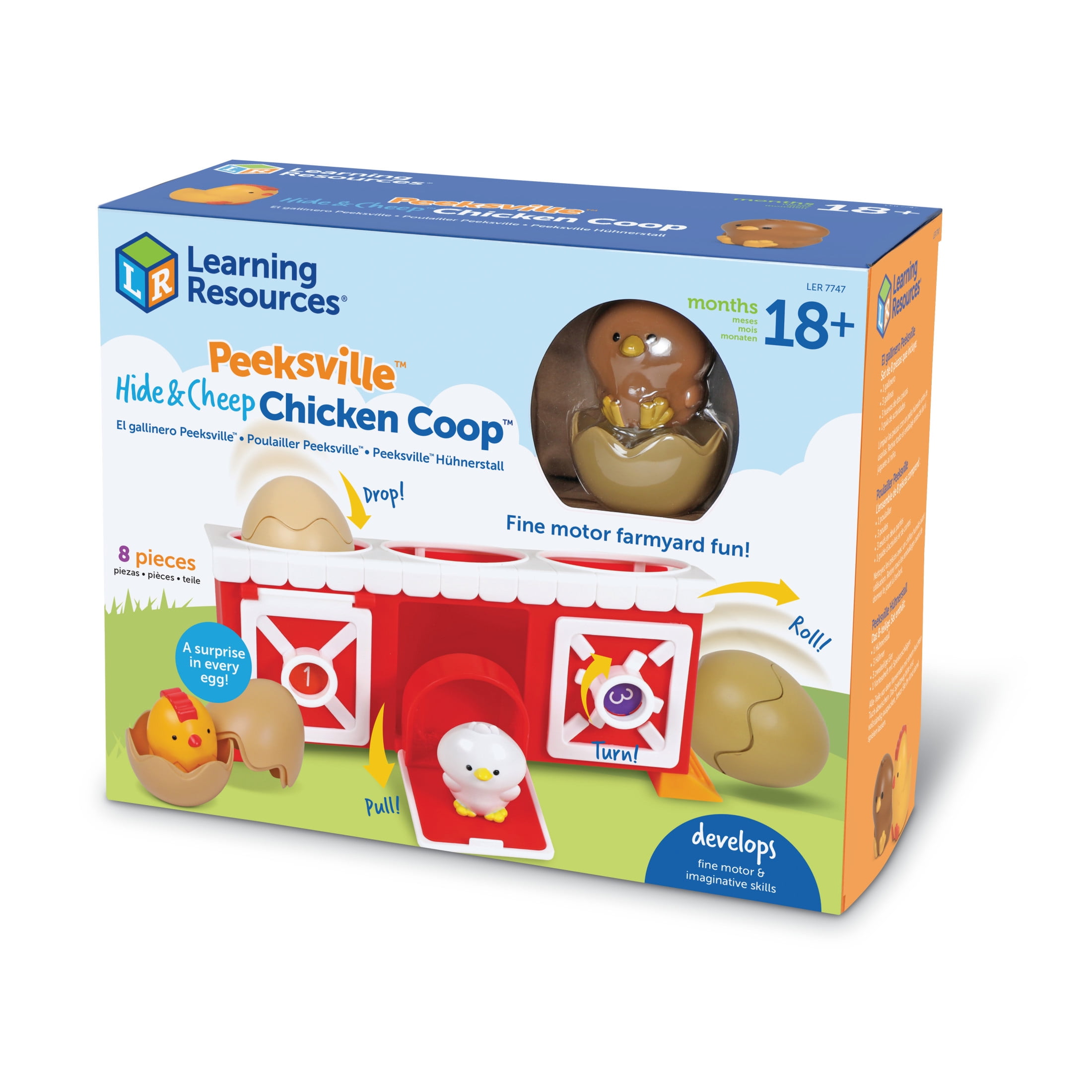 Learning Resources Hide & Cheep Chicken Coop Educational Toy, Ages 18 Months+, 6 Piece Set
