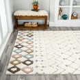 thumbnail image 3 of JONATHAN Y SANTA THERESA 8 x 10 Area Rug, Pia Moroccan Trellis Plush Carved - Multi/Cream, SNT105A-8, 3 of 10