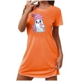 thumbnail image 1 of Camisón corto de talla grande para mujer, camisón de manga corta con estampado de pecho a la moda, camisón para mujer, 1 of 3