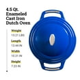 thumbnail image 4 of Lodge USA Enamel Dutch Oven, 3 qt., Blue, 4 of 5