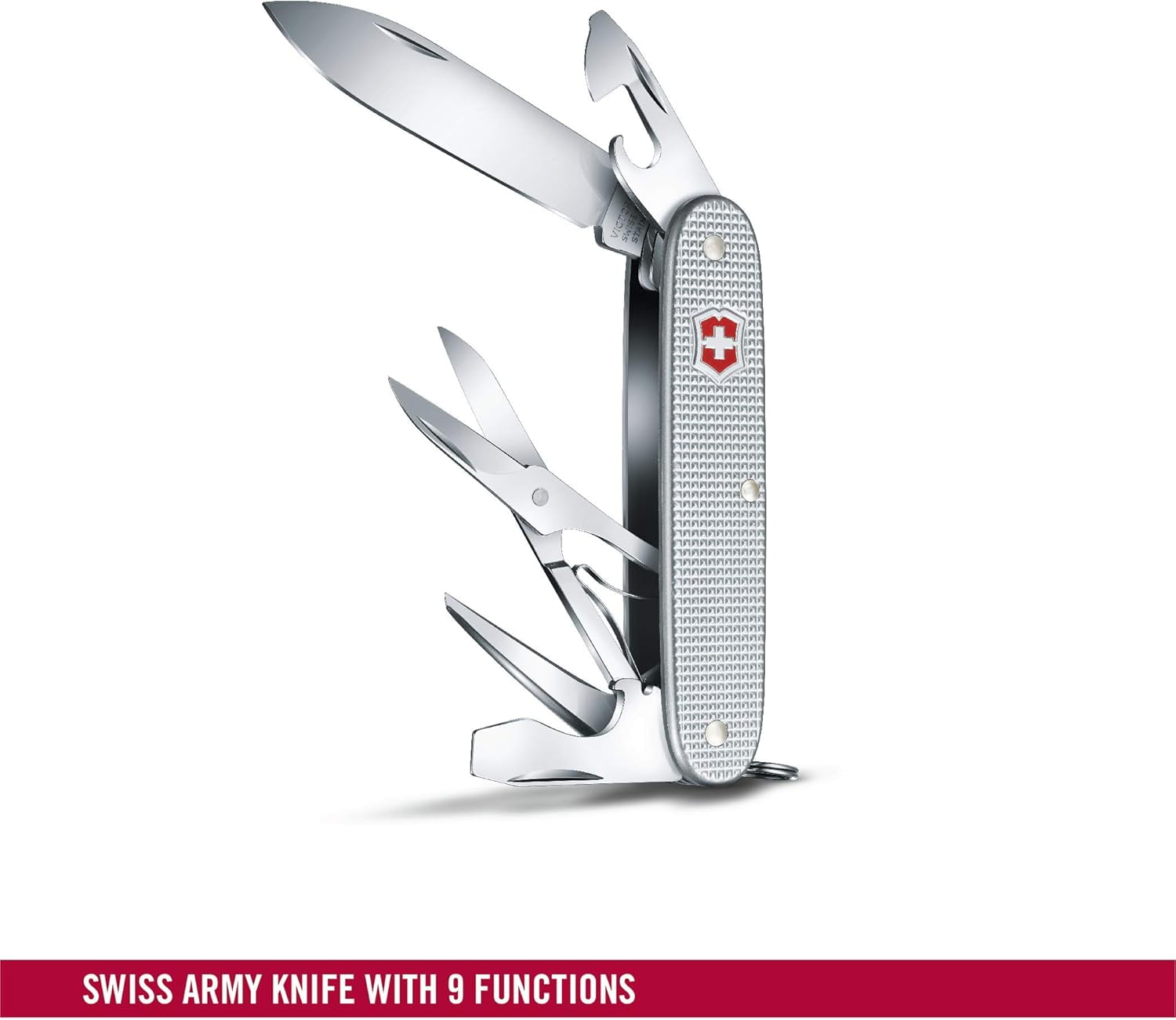Victorinox Pioneer X Swiss Army Knife 9 Function Swiss Made Pocket Knife With Large Blade, 2 Screwdrivers and Scissors - Silver