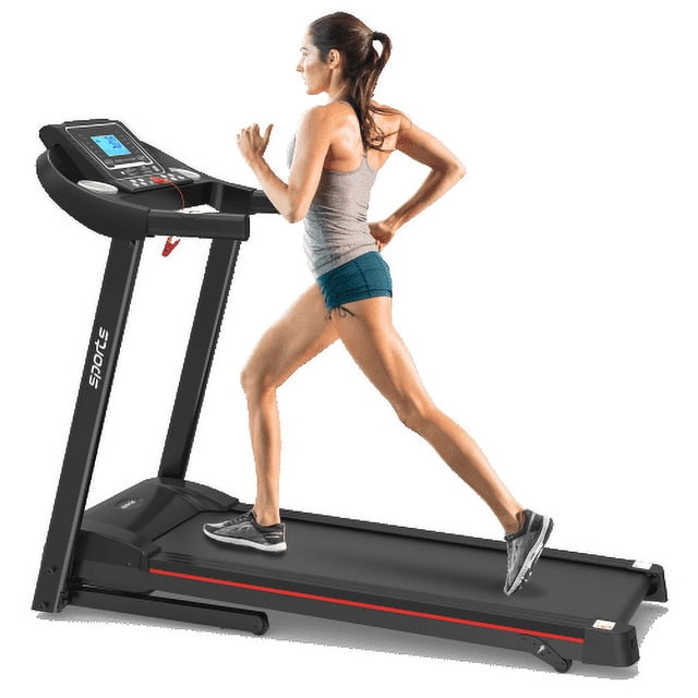 Cinta de correr doméstica plegable, cinta de correr a pie con motor 5 "pantalla LCD 250 lb de capacidad