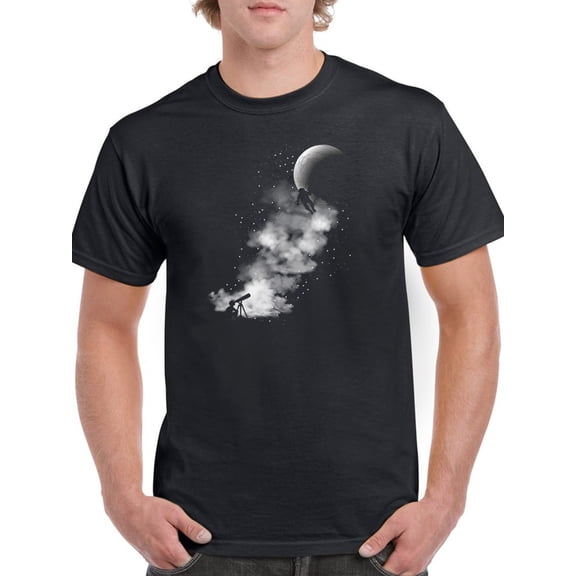 Astronaut On The Moon. Men T-Shirt, Male 3X-Large