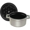 thumbnail image 3 of Staub Cast Iron 0.25-qt Mini Round Cocotte - Graphite Grey, Made in France, 3 of 8