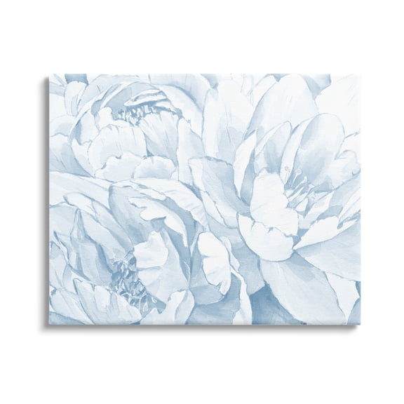 Delicate Blooming White Peonies Botanical & Floral Graphic Art Gallery Wrapped Canvas Print Wall Art