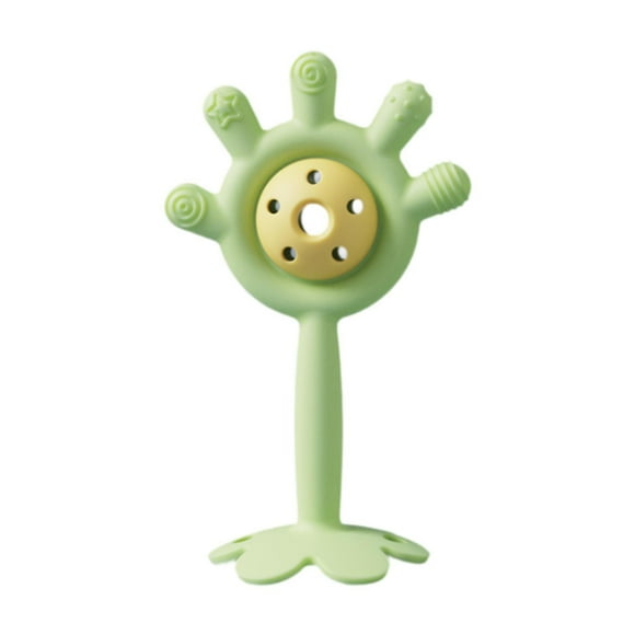 juguete sonajero y mordedor,mordedor de palma para bebé,juguete para masticar para las necesidades,juguete 2 en 1 para la dentición del bebé,exploración sensorial,mordedores de verde