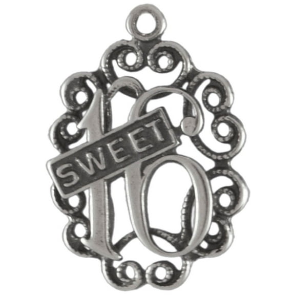 Sterling Silver 16" .8mm Box Chain Birthday SWEET 16 Sixteen Pendant Necklace