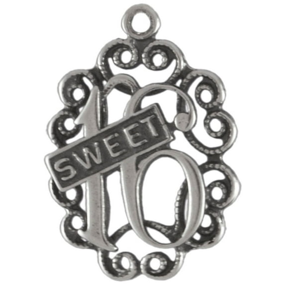 Sterling Silver 24" 1mm Box Chain Birthday SWEET 16 Sixteen Pendant Necklace