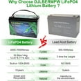thumbnail image 3 of ‎DJLBERMPW 12V LiFePO4 Lithium Battery 150Ah,4000-15000 Deep Cycle Marine Battery,12V 150Ah Lithium Batteries for Trolling Motor,Boat,Golf Cart,RV,Solar,Built in 120A BMS 1920W,10 Years of Life, 3 of 5