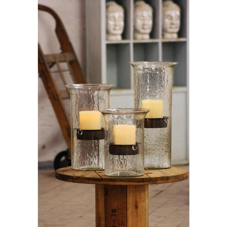 Kalalou Inc Original Glass Candle Cylinder W Rustic Insert - Large