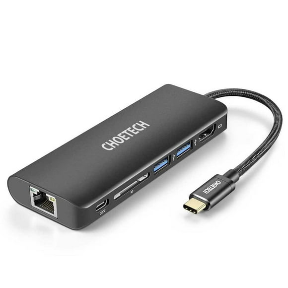 Adaptador HUB USB C Choetech 6 en 1 para Macbook y Laptops