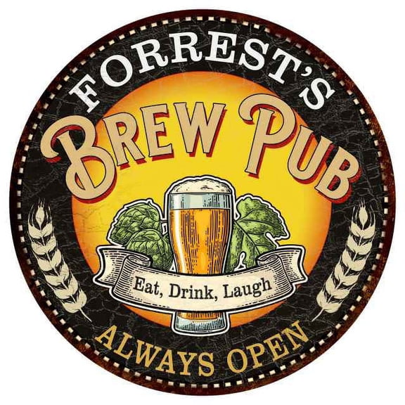 FORREST'S Beer Pub Man Cave Metal Sign Home Decor 14 inch Round 100140025399