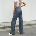 thumbnail image 6 of GUACER No Boundarie Women's Y2K Cargo Pants Elastic High Waist Straight Leg Utility Trousers with Zipper Pockets, 6 of 7