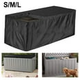 thumbnail image 3 of MYG for 210D Oxford Fabric Waterproof Garden Storage Box Cover Outdoor Furniture Protection with Zipper Design Windproof Drawstring Black Multiple Sizes, 3 of 5