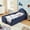 Navy Blue, variant on ChenyueFurn Twin Size Cute Dinosaur Bed, Solid Wood Frame with Safety Guardrails,Yellow
