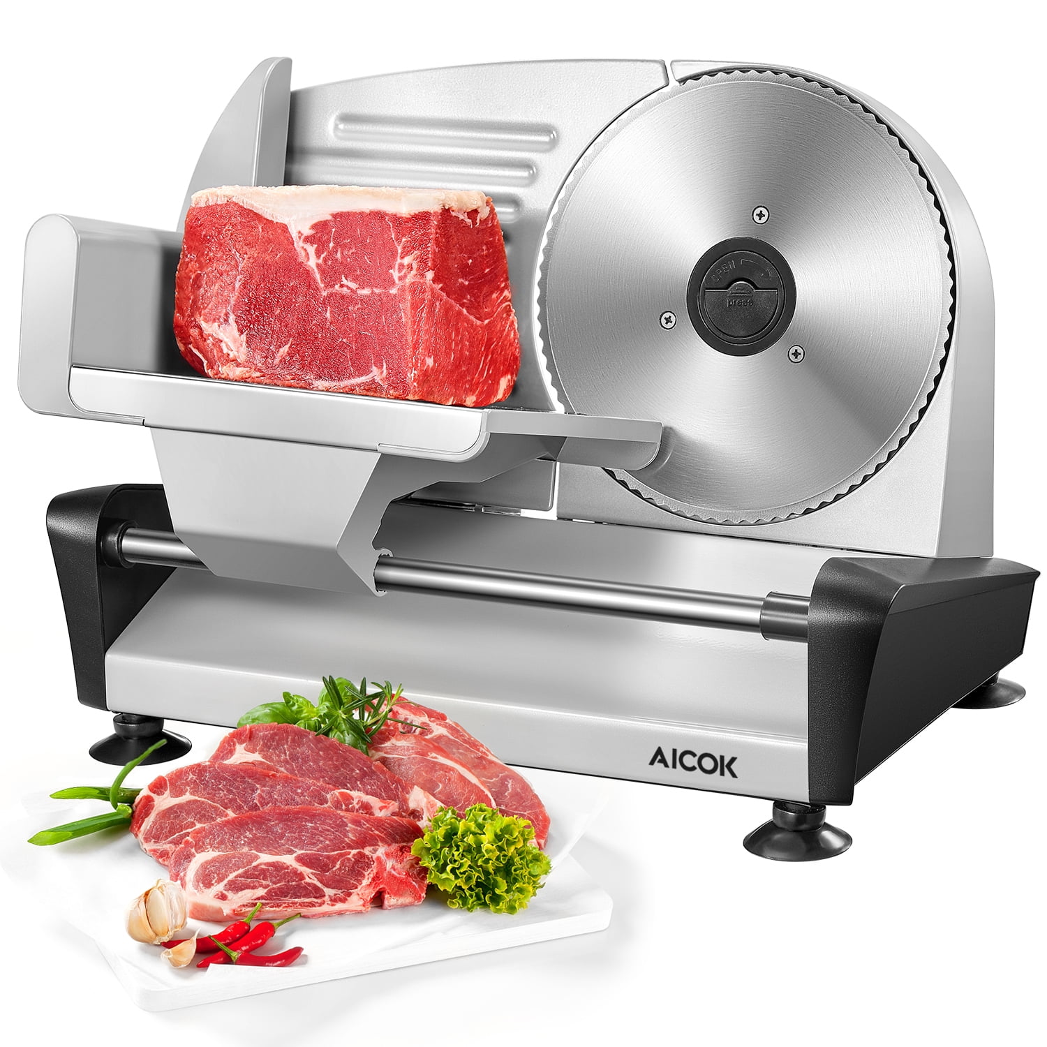 Electric Meat Cheese Slicer Food Cutter 7.5 in Blade Sliding Cutter Heavy Steel 