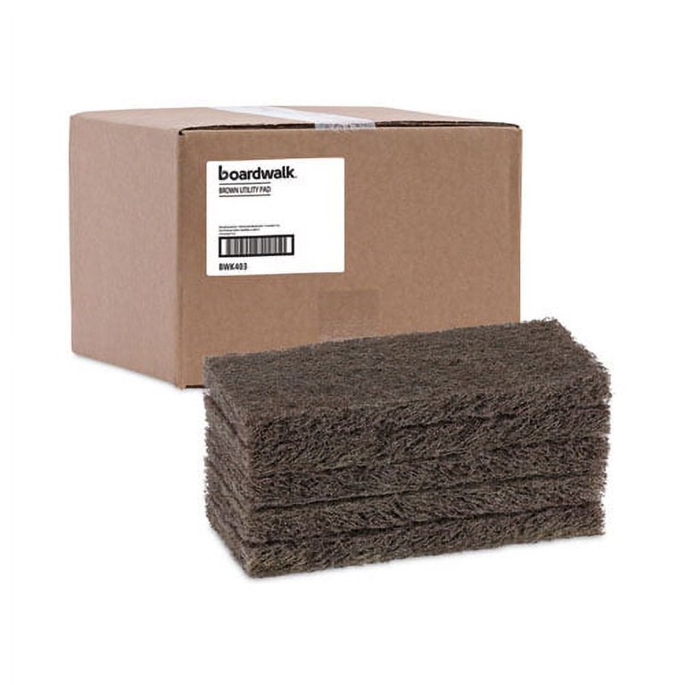 Heavy-Duty Scour Pad, 4.63 x 10, Brown, 20/Carton Heavy-Duty Scour Pad, 4.63 x 10, Brown, 20/Carton