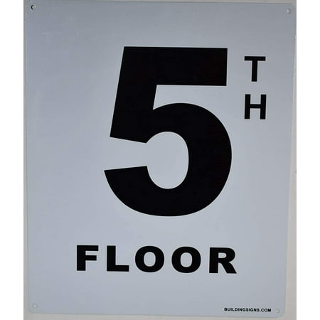 

5th Floor Sign (White Rust Free Aluminium 10X12)-Grand Canyon Line(ref-2022-4)