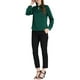 thumbnail image 2 of INSPIRAR CHIC Blusa de Satén para Mujeres de Manga Larga Elegante con Cuello en V para Trabajo Oficina Talla M Verde Oscuro, 2 of 6