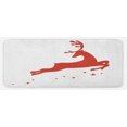 thumbnail image 1 of Valentine's Day Kitchen Mat, Jumping Reindeer Leaving a Starry Trace Behind Popular Christmas Character, Plush Decorative Kitchen Mat with Non Slip Backing, 47" X 19", White Red, by Ambesonne, 1 of 1