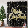 thumbnail image 4 of Shower Curtain 72"W x 78"L Merry Christmas Golden Snowflake Polka Dots Black Fabric Shower Curtains Set with Hooks Water Repellent Bathroom Curtains Machine Washable Bathroom Accessories, 4 of 9