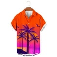 thumbnail image 4 of Penkiiy Hawaiian Shirt for Men, Unisex Summer Beach Casual Short Sleeve Button Down Shirts, Printed Palmshadow Clothing S Orange, 4 of 4