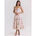 thumbnail image 5 of Resort-style slim-fit digital print halter lace trim maxi dress, 5 of 9