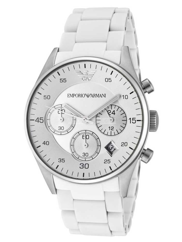 Introducir 34+ imagen emporio armani white watch
