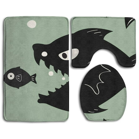 Where To Buy Bathroom Rugs GOHAO Where Would You Fall in Ocean Food Chain 3 Piece Bathroom Rugs Set Bath Rug Contour Mat and Toilet Lid Cover ()