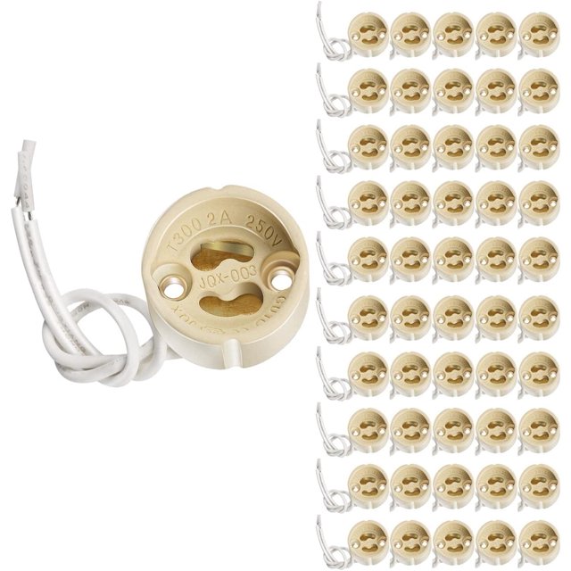 Portalámparas GU10, portalámparas de cerámica GU10, cable de silicona de alta calidad de 12 cm/120 mm, base de lámpara con enchufe GU10, 50 paquetes. esquí esquí Gafas de esquí
