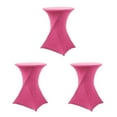 thumbnail image 3 of Decodeary Easy Wash Hotel Wedding Party Table Cover Stretch Round Tablecloth For Fitting Environmentally Rose Red 3Set, 3 of 6