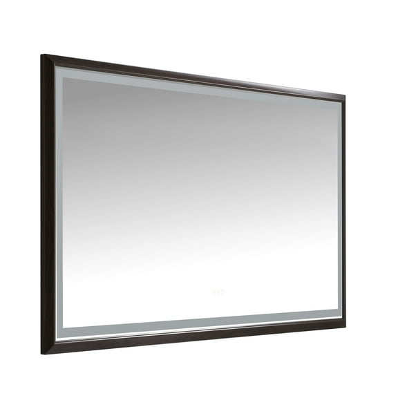 72 x 48 Inch LED Bathroom Mirror with Aluminum Frame, Wall Mounted Vanity Mirror, Anti-Fog, Memory, 3 Colors, Stepless Dimmable
