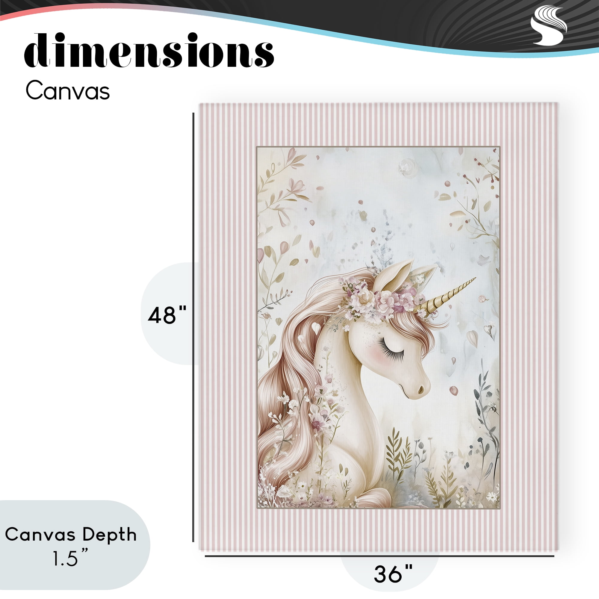 Stupell Industries Enchanted Dreams Unicorn Canvas Wall Art, design by Christine Simpson Art