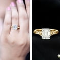 thumbnail image 3 of Rosec Jewels Moissanite Emerald Cut Engagement Ring 2 Ct - 7X9 mm - Celtic Knot Ring - D-VS1 Quality Certified, 18K Yellow Gold, US 6.00, 3 of 9