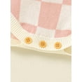 thumbnail image 5 of Infant Baby Girls Boys Overalls Checkerboard Plaid Print Knitted Jumpsuit Romper Straps Suspender Long Pants Outfits, 5 of 6