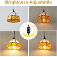 thumbnail image 3 of Tiffany Style Pendant Light - Dimmable Plug-In Hanging Lamp with 16.4 Ft Cord (7.9"W X 6.7"H), 3 of 7
