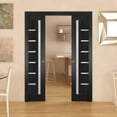 thumbnail image 3 of Solid Interior French | Quadro 4088 Matte Black with Frosted Glass | Single Regular Panel Frame Trims Handle | Bathroom Bedroom Sturdy Doors, 3 of 7