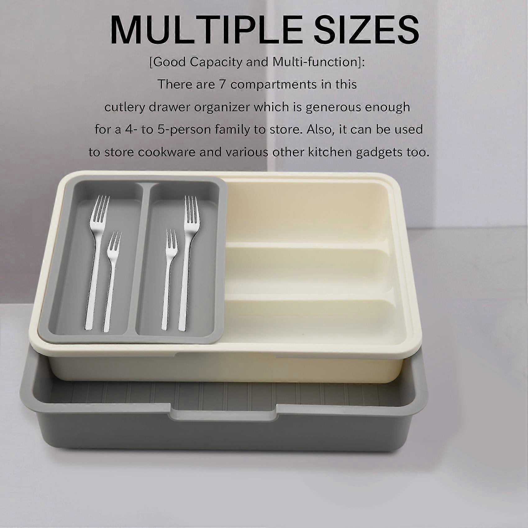 Cutlery Drawer Tray Expandable Adjustable Utensil Drawer for Kitchen Utensil Organizer Multi- Stora