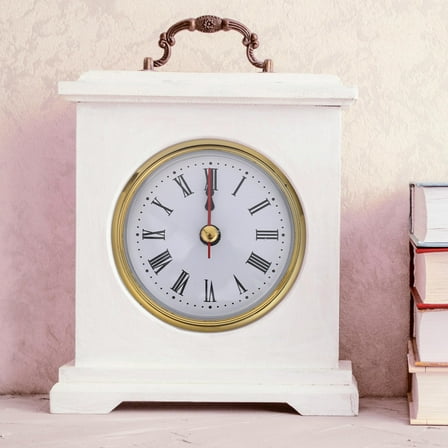 ETHZZLE 1Set Golden Ironwork Clock Face with Roman Numerals and Quartz Movement for Home Decor