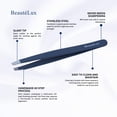 thumbnail image 2 of Pinza para Cejas BeautéLux Punta Sesgada Acero Inoxidable Azul, 2 of 9