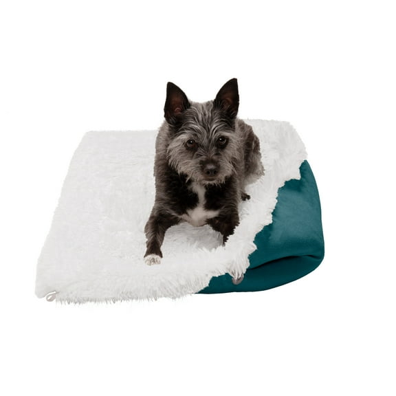 FurHaven Pet Dog Bed | Convertible Self-Warming Cuddle Pet Mat & Bed for Dogs & Cats, Spruce, Small