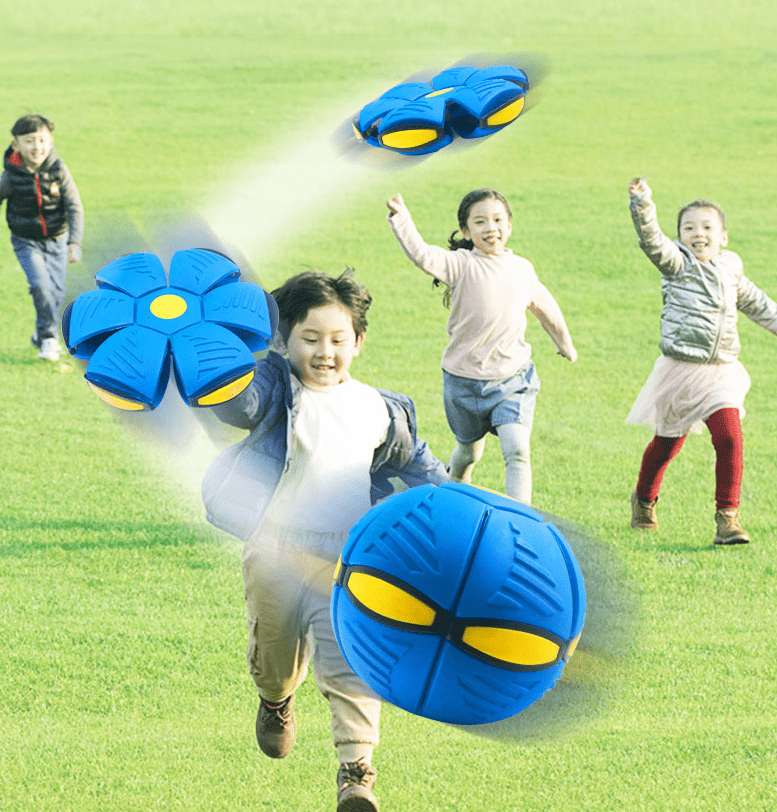 rot, blau Magic Flying Saucer Ball Treten auf den Ball Luminous Mini Foot Treten auf Kindergarten Sport Frisbee Eltern-Kind Toy Square Luminous
