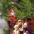 thumbnail image 5 of Colorful Santa Decorative Wooden Clip-on Ornaments Set of 12 by G. Debrekht - Christmas Decor - 8090050C-S12, 5 of 9