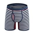 thumbnail image 1 of HAOTAGS Men's Underwear Boxer Briefs Striped Cotton Regular Mens Boxer Briefs Underwear Men Pack Blue Size 3XL, 1 of 3