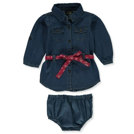 

My Destiny Baby Girls 2-Piece Denim Dress Set Outfit - medium wash 18 months (Infant)